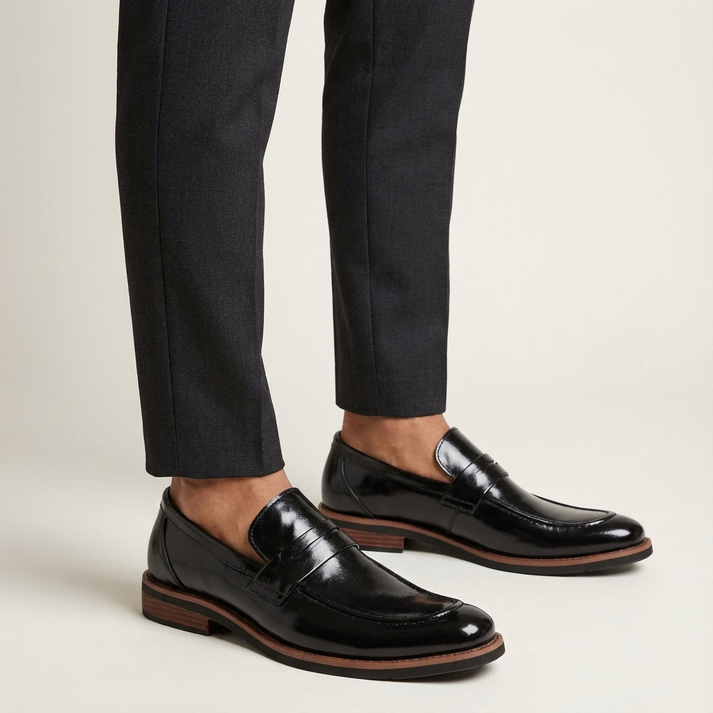 Montovani Leather Penny Loafers