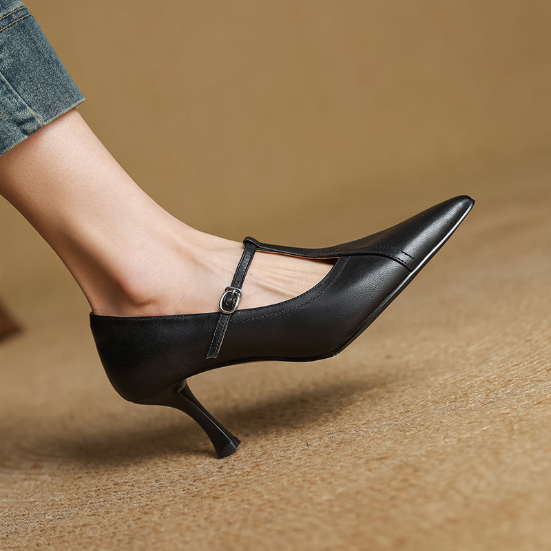 Leona Genuine Leather Heels