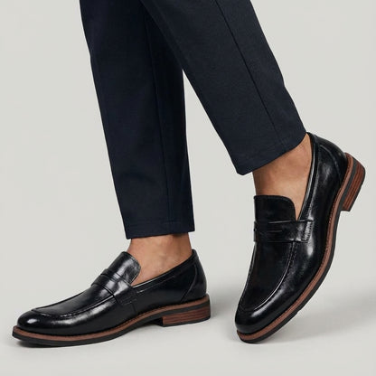 Montovani Leather Penny Loafers