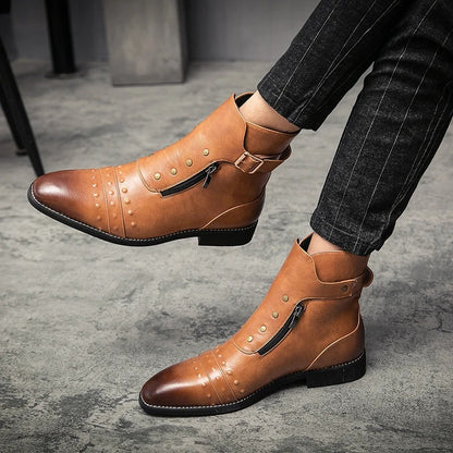 Baron Stud Leather Boots