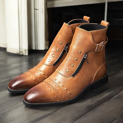Baron Stud Leather Boots