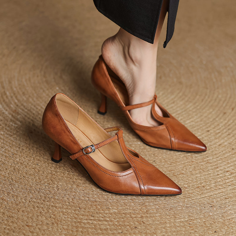 Leona Genuine Leather Heels