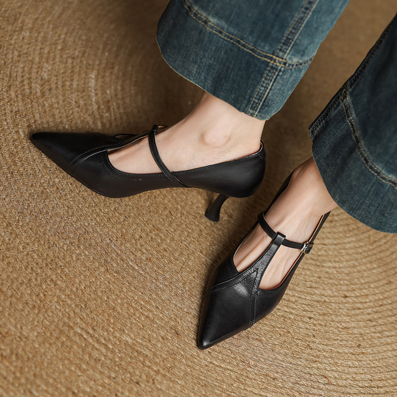 Leona Genuine Leather Heels