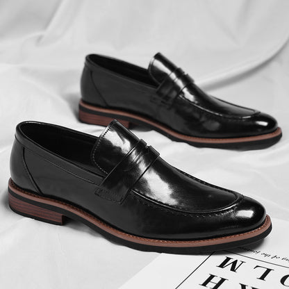 Montovani Leather Penny Loafers