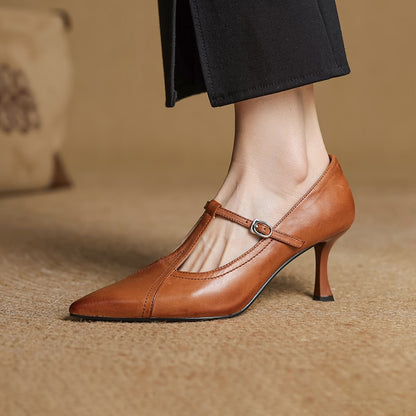 Leona Genuine Leather Heels