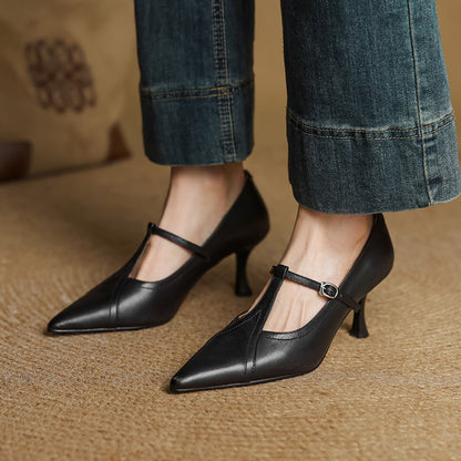 Leona Genuine Leather Heels