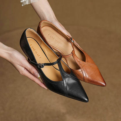 Leona Genuine Leather Heels