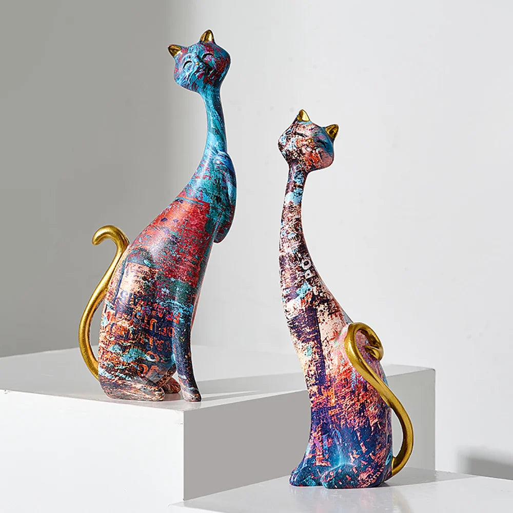 Artista Cat Sculpture Pair