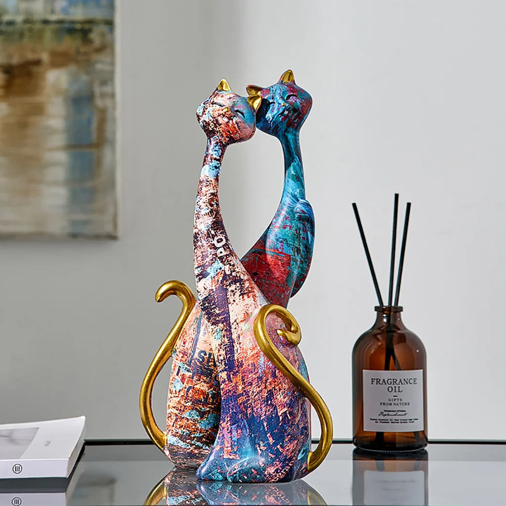 Artista Cat Sculpture Pair