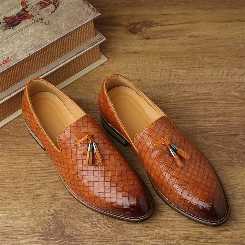 Prestige Weave Leather Moccasins
