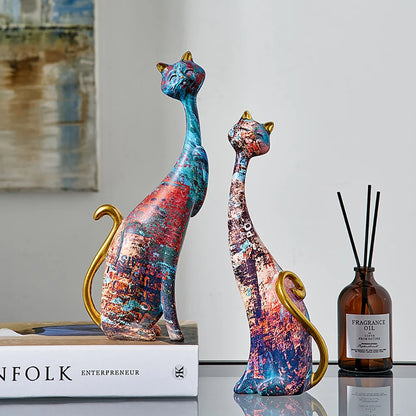Artista Cat Sculpture Pair