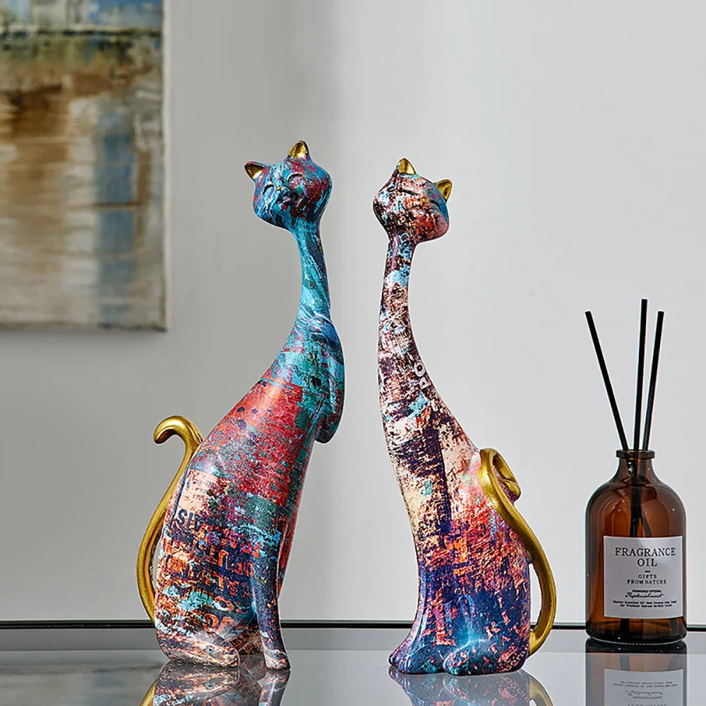 Artista Cat Sculpture Pair