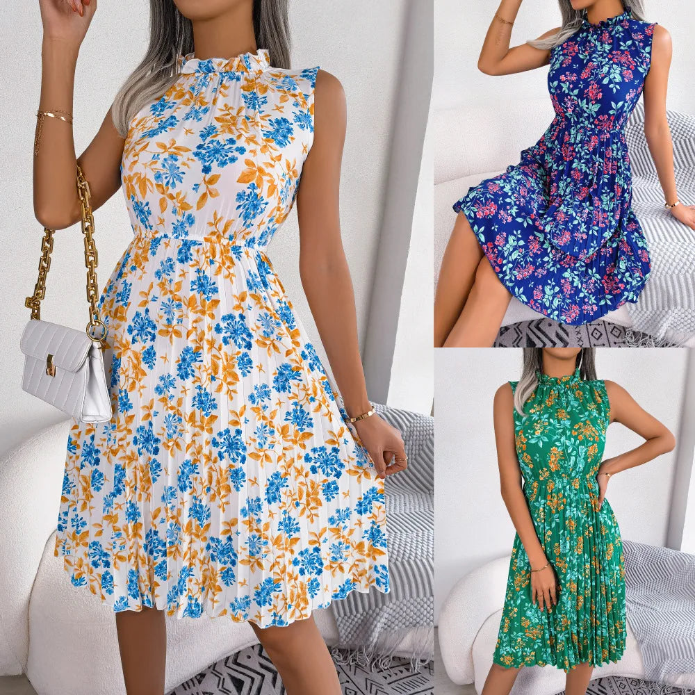 Floral Fantasy Pleated Sundress