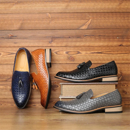 Prestige Weave Leather Moccasins