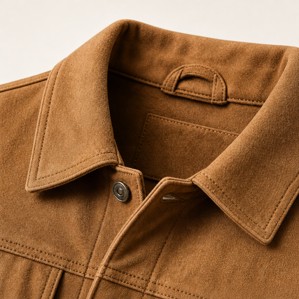 Baxter Men's Suede Workwear Jacket in Slate Gray