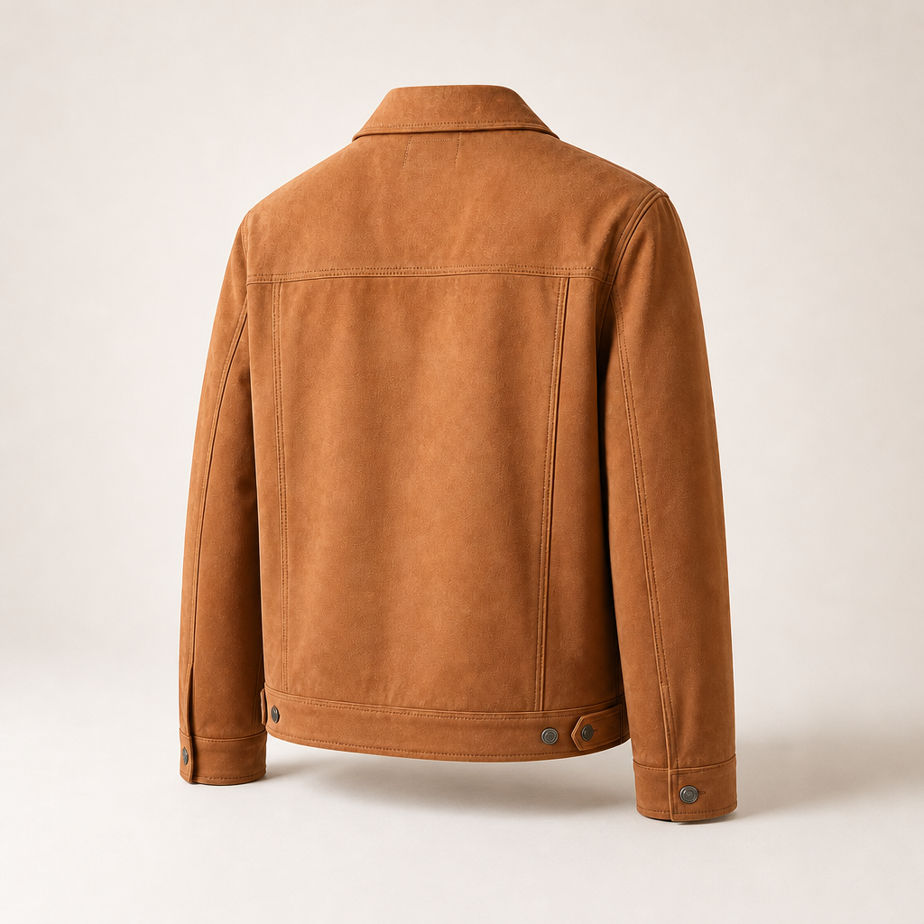 Baxter Men's Suede Workwear Jacket in Jet Black