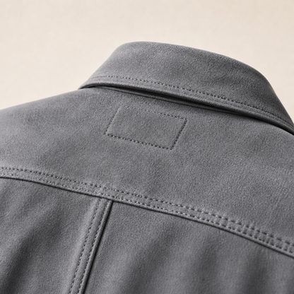 Side view of Baxter Men's Suede Workwear Jacket