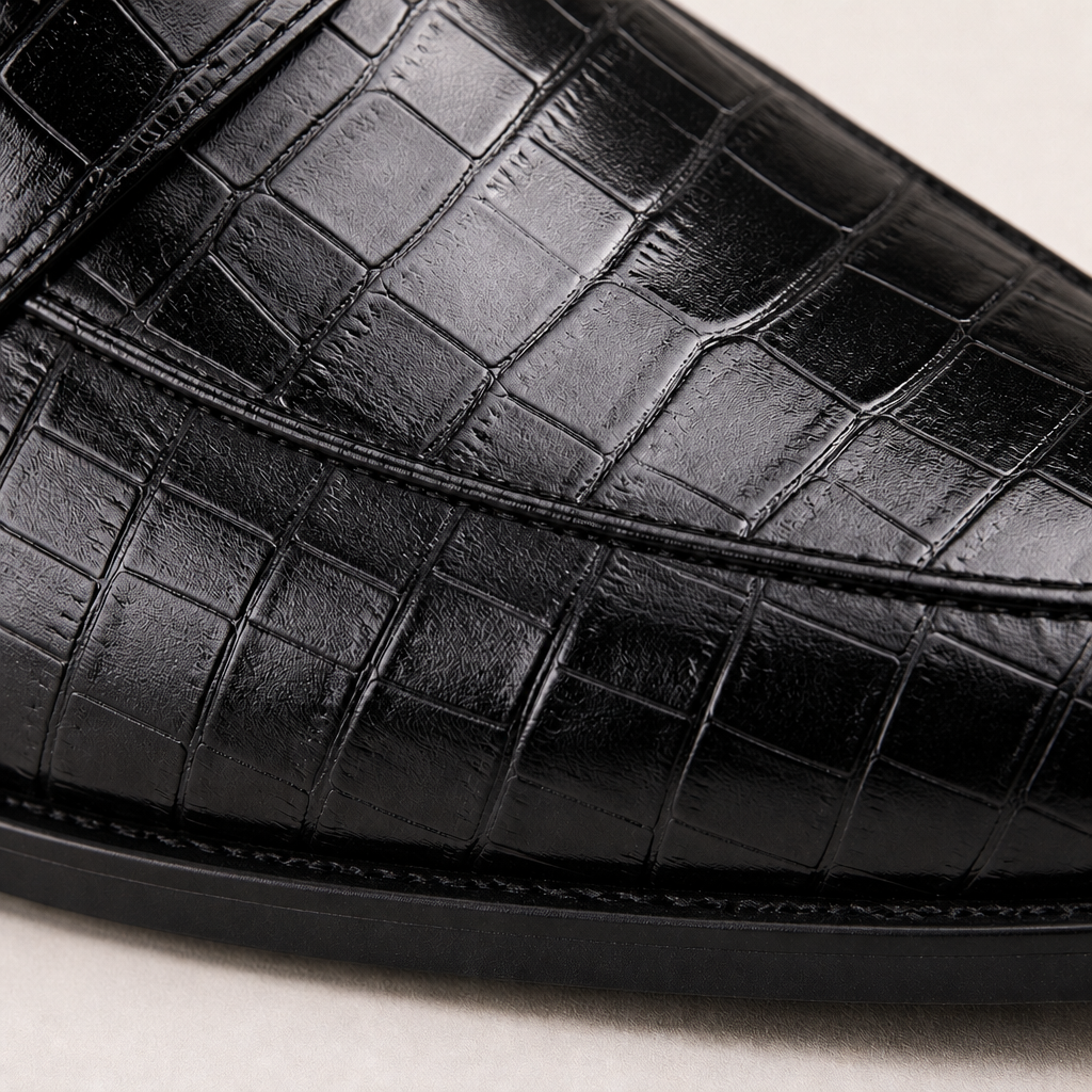 Dorian Modern Leather Loafers — Black