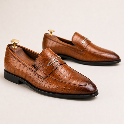 Dorian Modern Leather Loafers — Brown