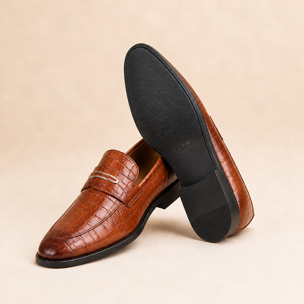 Dorian Modern Leather Loafers — Brown