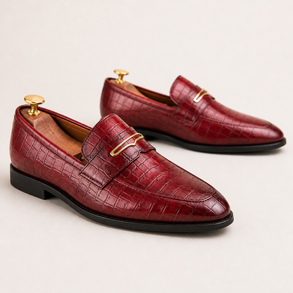 Dorian Men's Pointed Loafers in Rich Wine
