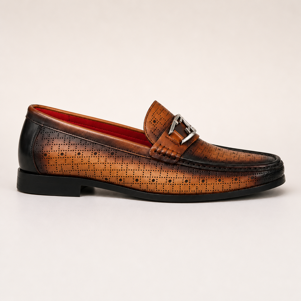 Eldon Men's Gradient Loafers in Dark Brown