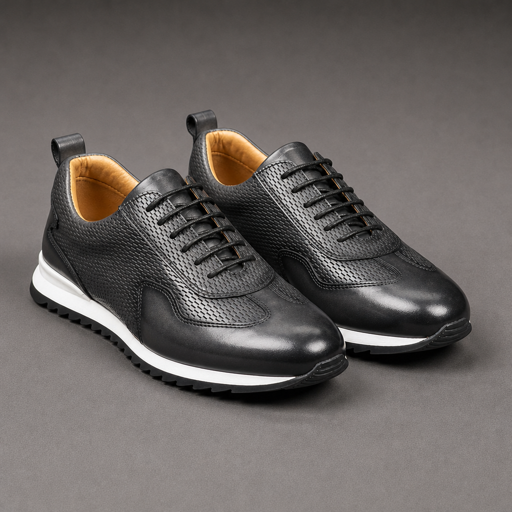 Langston Men's Classic Leather Slip-Ons in Wine Red