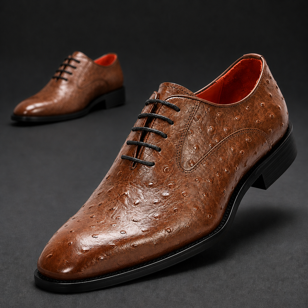 Pair of Brown men's leather shoes