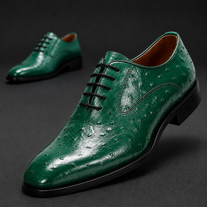 Ridge Ostrich Dress Shoes — Green